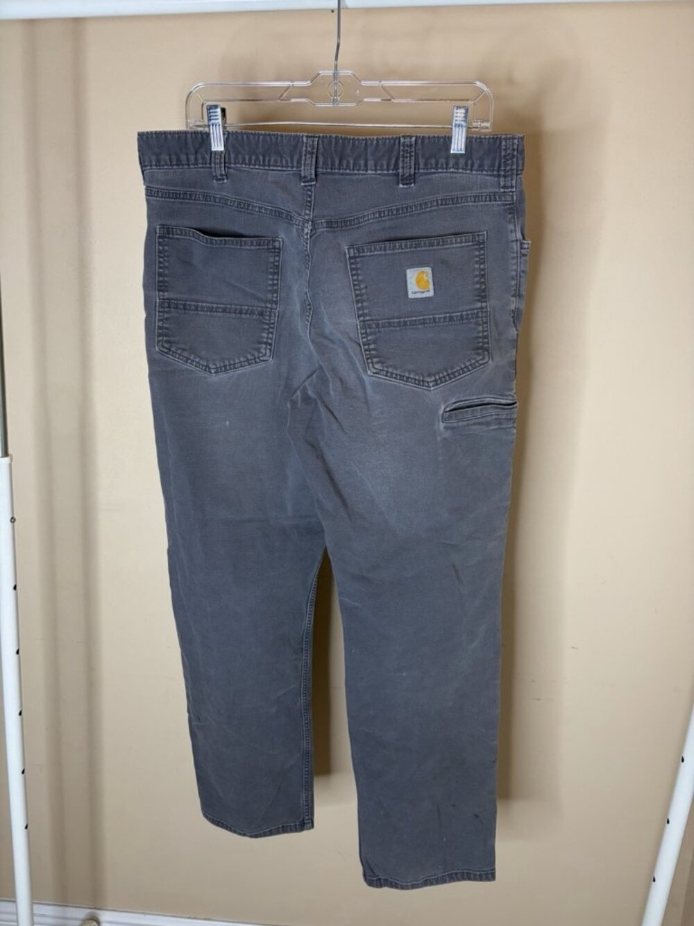 Carhartt Rugged Flex Relaxed Fit Canvas 5-Pocket Work Pants Gray BN2517-M 36X32